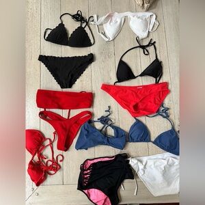 Stylish Women's Swimwear Set - Black, Red, Blue, White